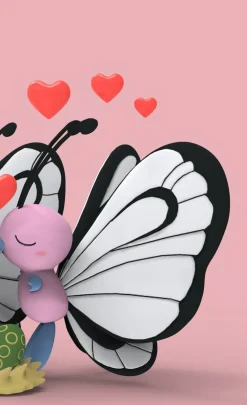 1/20 Scale World Zukan Butterfree Family - Pokemon Resin Statue - TS Studios