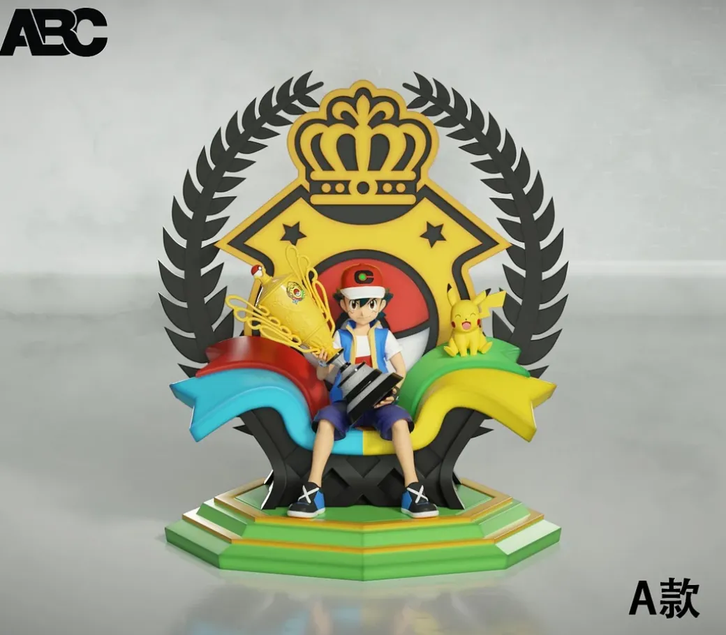 1/20 Scale World Zukan Champion Throne Ash Ketchum - Pokemon Statue - ABC Studio