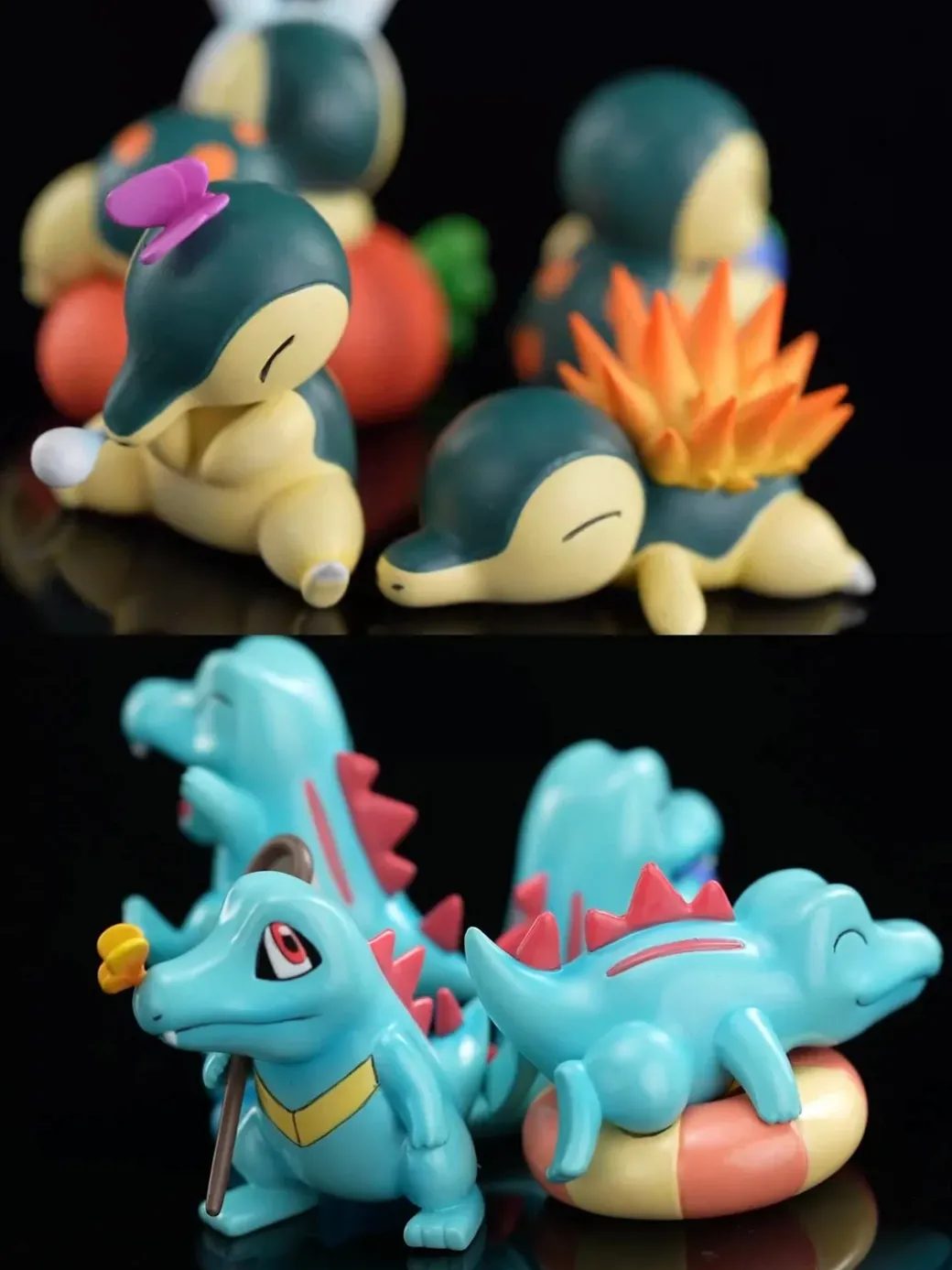 1/20 Scale World Zukan Cyndaquil Set & Totodile Set - Pokemon Statue - Kipi Studio