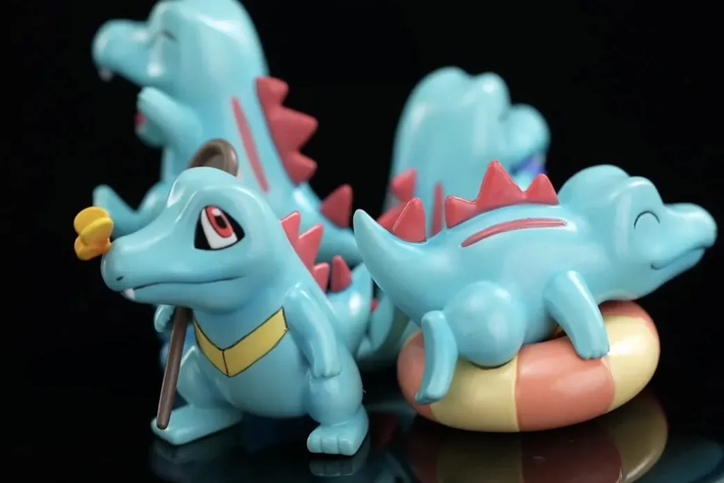 1/20 Scale World Zukan Cyndaquil Set & Totodile Set - Pokemon Statue - Kipi Studio