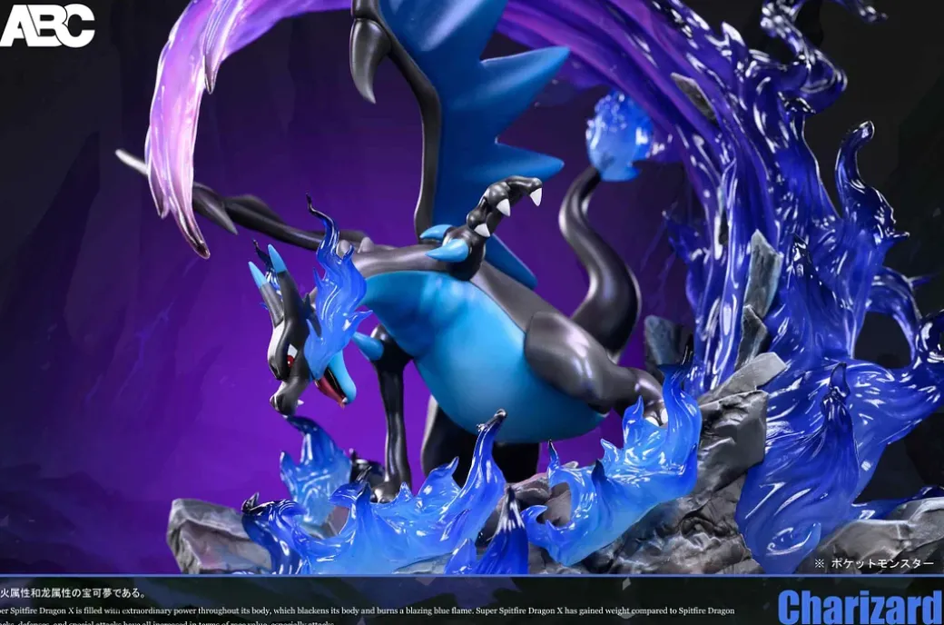 1/20 Scale World Zukan Dragon Claw Charizard X with LED - Pokemon Resin Statue - ABC Studio