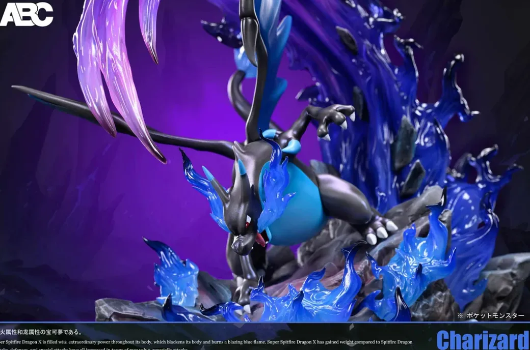 1/20 Scale World Zukan Dragon Claw Charizard X with LED - Pokemon Resin Statue - ABC Studio
