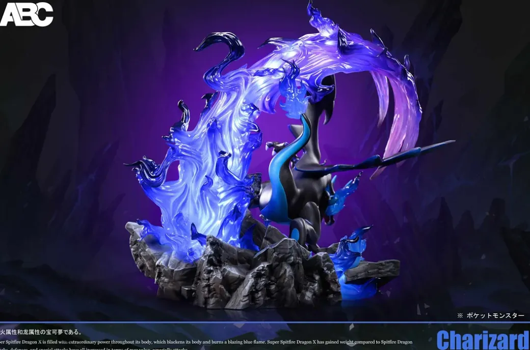 1/20 Scale World Zukan Dragon Claw Charizard X with LED - Pokemon Resin Statue - ABC Studio