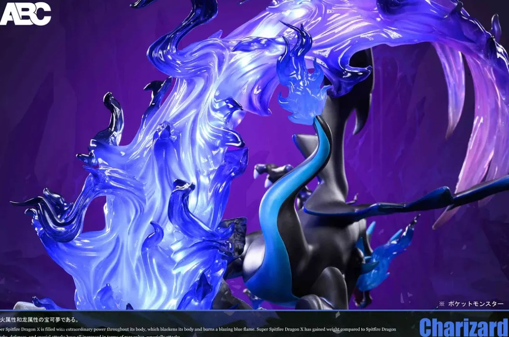 1/20 Scale World Zukan Dragon Claw Charizard X with LED - Pokemon Resin Statue - ABC Studio