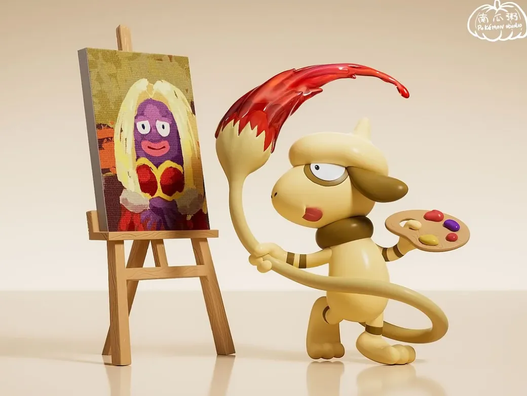 1/20 Scale World Zukan Drawing Smeargle - Pokemon Resin Statue - Pokemon Studio