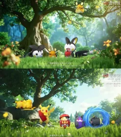 1/20 Scale World Zukan Electric Type Mouse Family - Pokemon Statue - ZaoWuGuan Studio