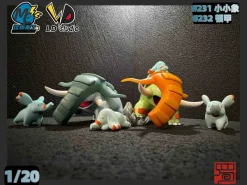 1/20 Scale World Zukan Evolution of Donphan Set - Pokemon Resin Statue - MC-Studio