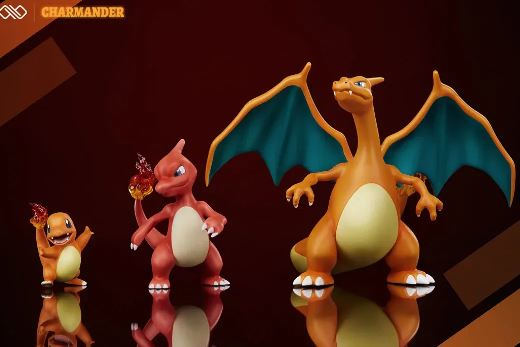 1/20 Scale World Zukan Evolution of Charmander Set - Pokemon Resin Statue - Unlimited Studios