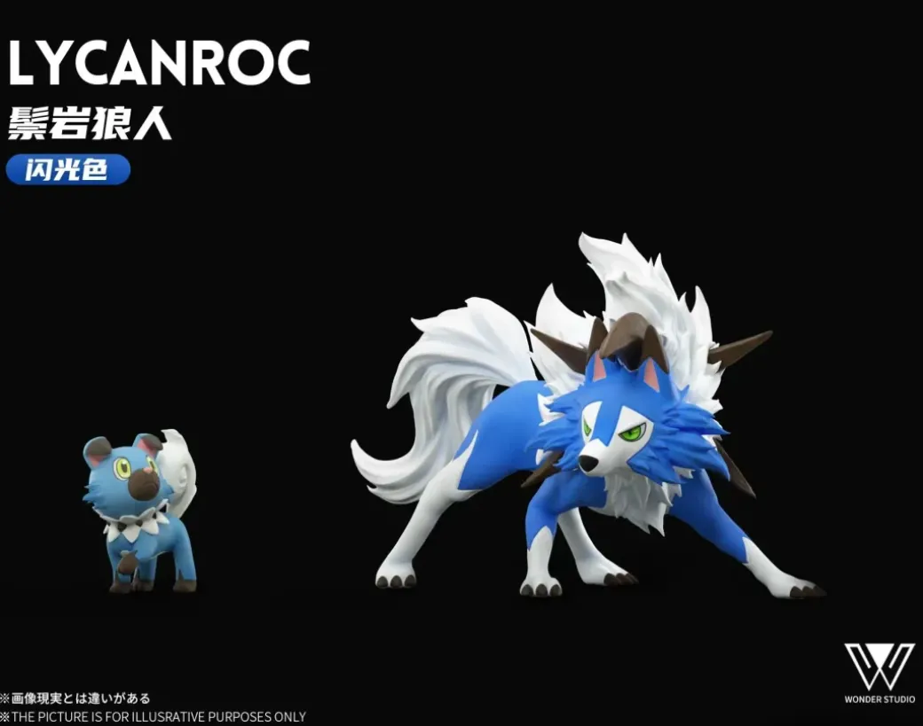 1/20 Scale World Zukan Evolution of Dusk Form Lycanroc Set & Drowzee Set & Orthworm - Pokemon Resin Statue - Wonder Studio