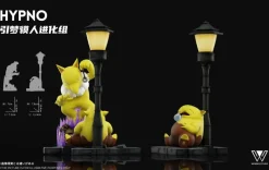 1/20 Scale World Zukan Evolution of Dusk Form Lycanroc Set & Drowzee Set & Orthworm - Pokemon Resin Statue - Wonder Studio