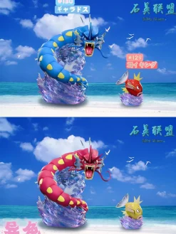 1/20 Scale World Zukan Evolution of Gyarados Set - Pokemon Statue - Quartz Alliance Studio