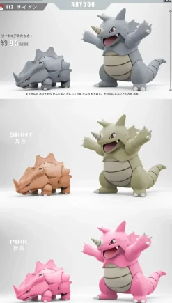 1/20 Scale World Zukan Evolution of Sandslash Set & Alola Sandslash Set & Rhyhorn Set & Dugtrio Set - Pokemon Resin Statue - VS Studio