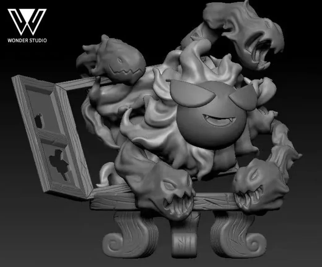 1/20 Scale World Zukan Evolution of Gengar Set - Pokemon Resin Statue - Wonder Studio