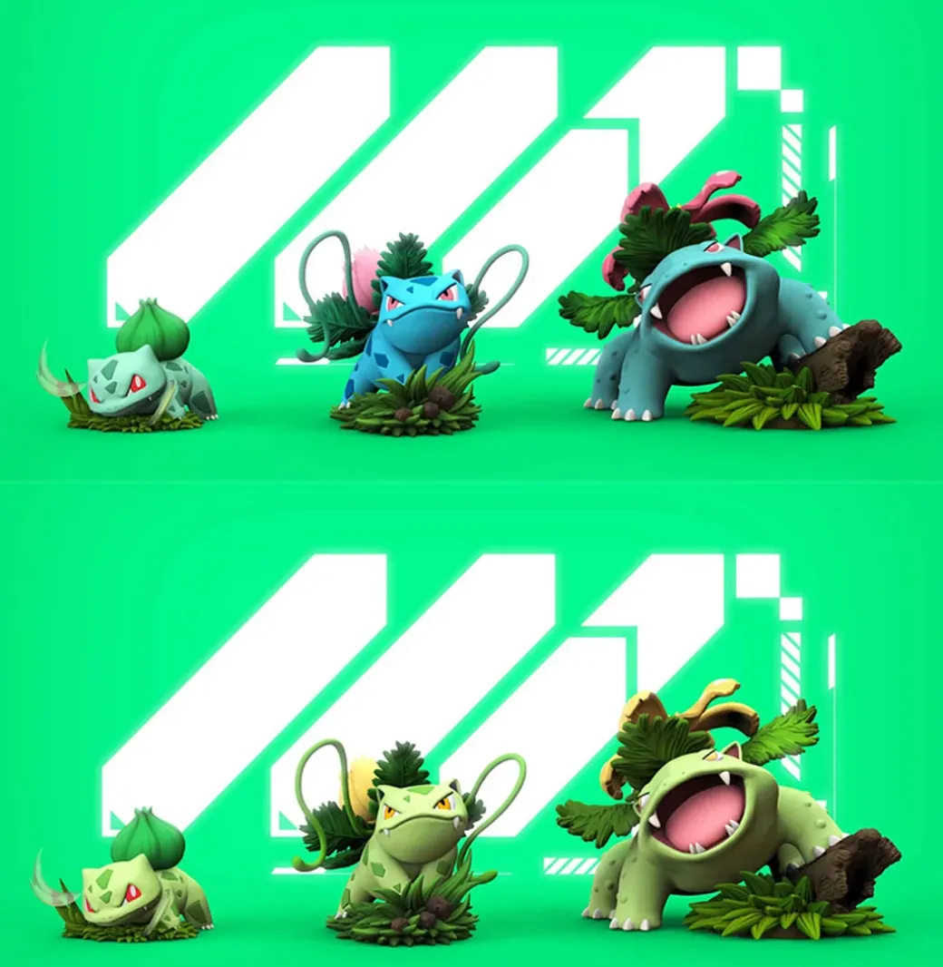 1/20 Scale World Zukan Evolution of Bulbasaur Set - Pokemon Resin Statue - MZ Studio