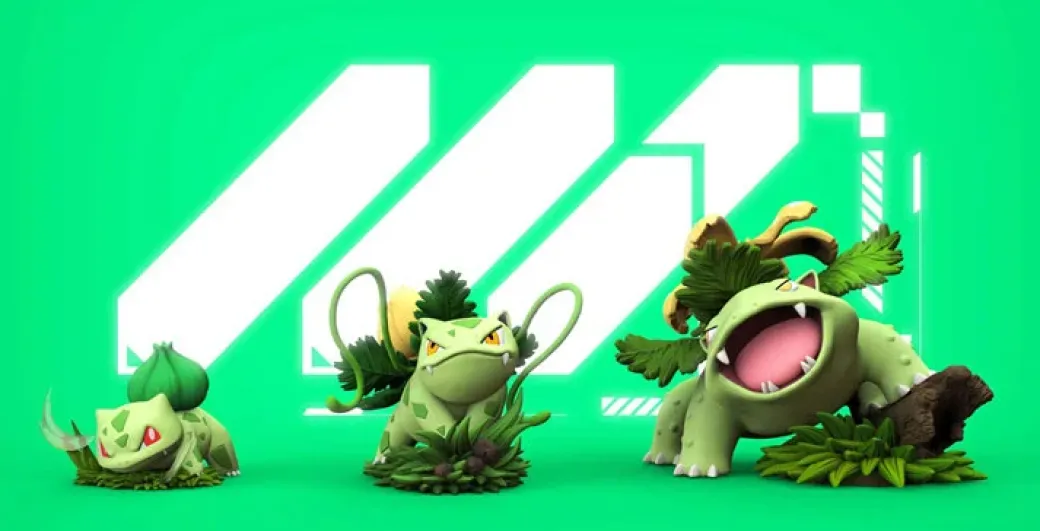 1/20 Scale World Zukan Evolution of Bulbasaur Set - Pokemon Resin Statue - MZ Studio