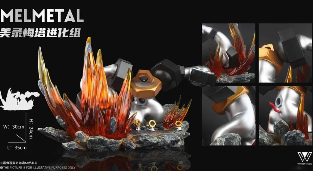 1/20 Scale World Zukan Evolution of Melmetal Set - Pokemon Resin Statue - Wonder Studio