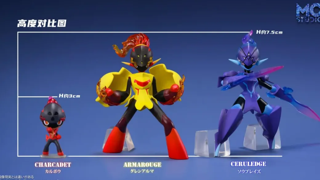 1/20 Scale World Zukan Evolution of Charcadet Set - Pokemon Resin Statue - MG Studios
