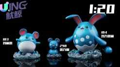 1/20 Scale World Zukan Evolution of Marill & Raichu & Rhydon & Dewgong Set - Pokemon Statue - UING Studios