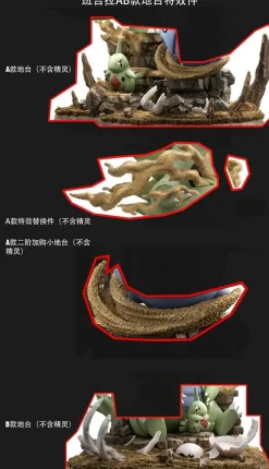 1/20 Scale World Zukan Evolution of Tyranitar Set - Pokemon Resin Statue - VS Studio