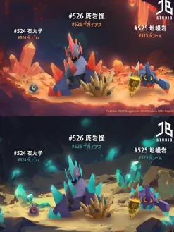 1/20 Scale World Zukan Evolution of Roggenrola Set - Pokemon Resin Statue - JB Studio