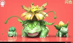 1/20 Scale World Zukan Evolution of Venusaur Set - Pokemon Resin Statue - Wang Wang Studio