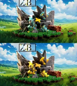 1/20 Scale World Zukan Evolution of Luxray Set - Pokemon Statue - ZB Studio
