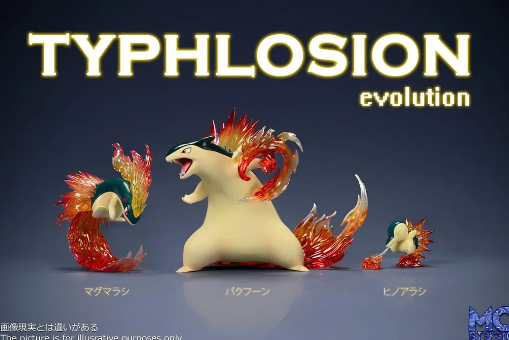 1/20 Scale World Zukan Evolution of Cyndaquil Set - Pokemon Resin Statue - MG Studios