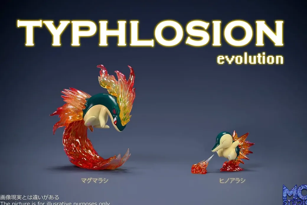 1/20 Scale World Zukan Evolution of Cyndaquil Set - Pokemon Resin Statue - MG Studios