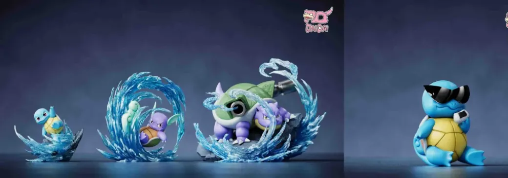 1/20 Scale World Zukan Evolution of Blastoise Set - Pokemon Statue - DaiDai Studio