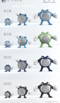 1/20 Scale World Zukan Evolution of Gyarados Set & Poliwrath Set & Politoed - Pokemon Resin Statue - VS Studio