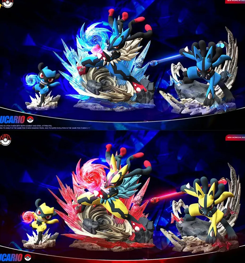 1/20 Scale World Zukan Evolution of Lucario Set - Pokemon Statue - MT Studio
