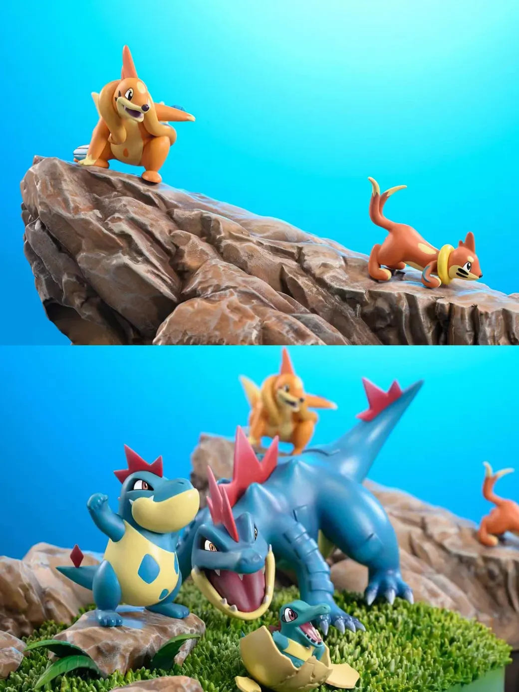 1/20 Scale World Zukan Evolution of Buizel Set & Whiscash Set & Feraligatr Set - Pokemon Statue - ShengTaiPinTu Studio