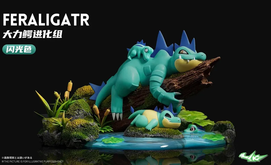 1/20 Scale World Zukan Evolution of Feraligatr Set - Pokemon Resin Statue - SK Studios