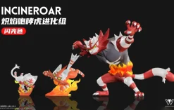 1/20 Scale World Zukan Evolution of Incineroar Set - Pokemon Statue - Wonder Studio