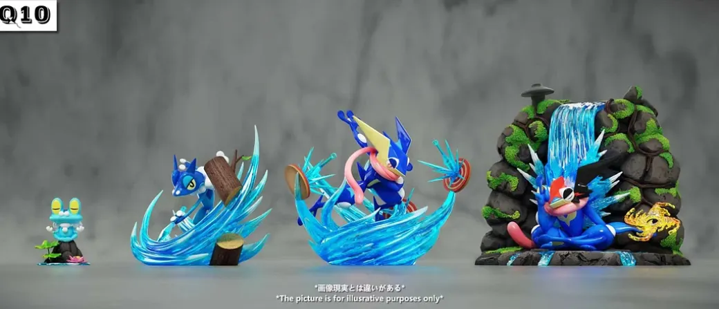 1/20 Scale World Zukan Evolution of Greninja Set - Pokemon Statue - Q10 Studio
