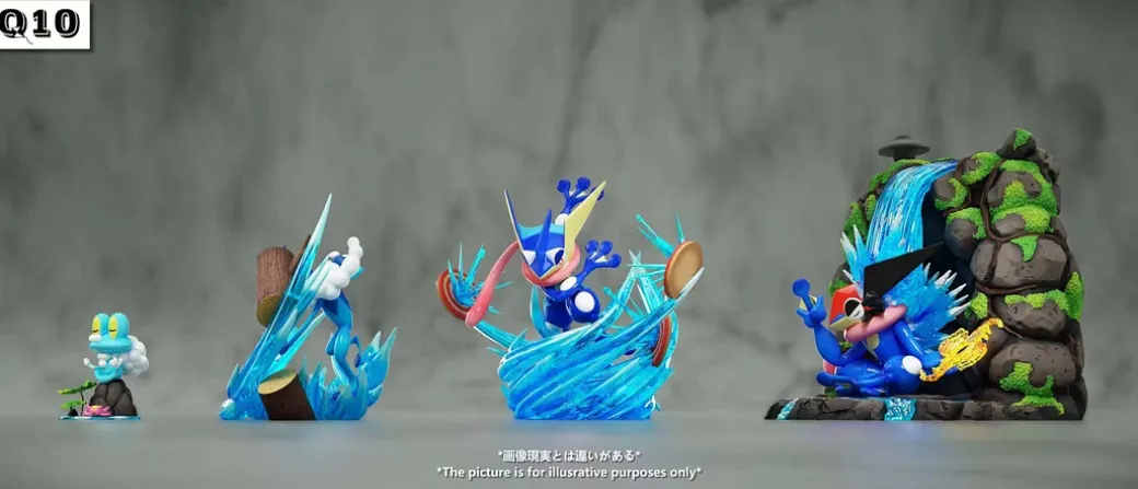 1/20 Scale World Zukan Evolution of Greninja Set - Pokemon Statue - Q10 Studio