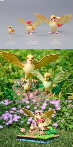 1/20 Scale World Zukan Evolution of Pidgeot Set - Pokemon Resin Statue - Unlimited Studios