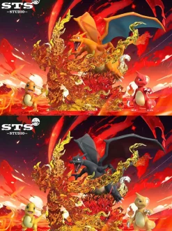 1/20 Scale World Zukan Evolution of Charizard Set - Pokemon Resin Statue - STS Studio