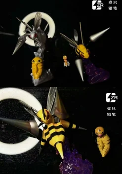 1/20 Scale World Zukan Evolution of Beedrill Set & Mega Beedrill Set - Pokemon Resin Statue - ZR Studios