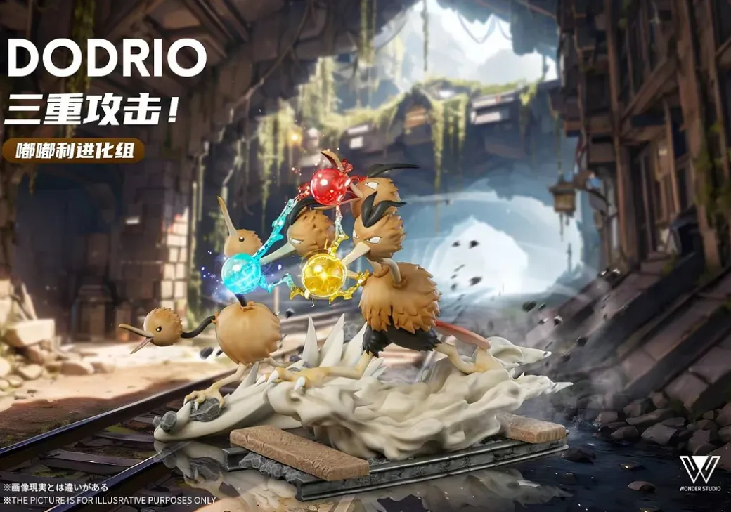 1/20 Scale World Zukan Evolution of Dodrio Set - Pokemon Resin Statue - Wonder Studio