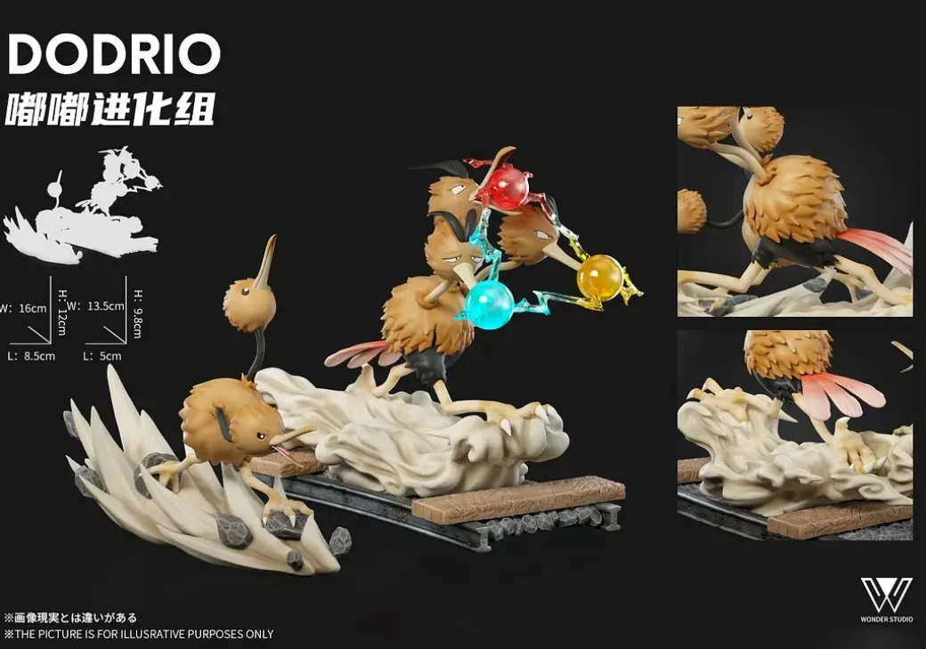 1/20 Scale World Zukan Evolution of Dodrio Set - Pokemon Resin Statue - Wonder Studio