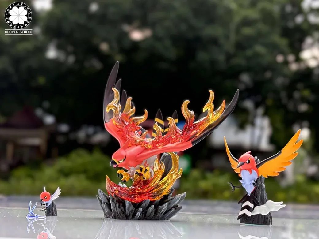 1/20 Scale World Zukan Evolution of Talonflame Set - Pokemon Statue - Clover Studio