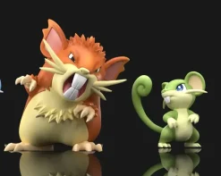 1/20 Scale World Zukan Evolution of Raticate Set - Pokemon Statue - Wonder Studio