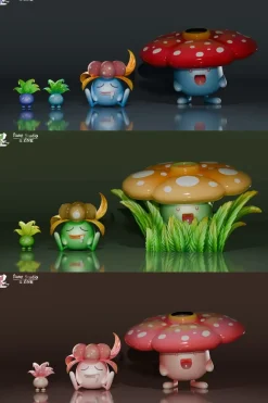 1/20 Scale World Zukan Evolution of Oddish Set - Pokemon Resin Statue - Jiang Studios