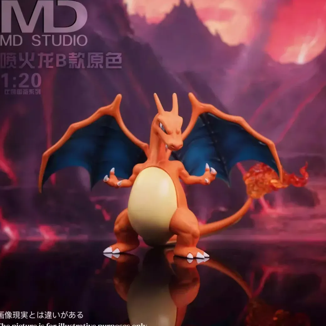 1/20 Scale World Zukan Evolution of Charizard Set & Mega Charizard Y 2.0 - Pokemon Resin Statue - MD-Studio