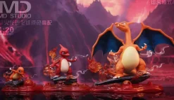 1/20 Scale World Zukan Evolution of Charizard Set & Mega Charizard Y 2.0 - Pokemon Resin Statue - MD-Studio