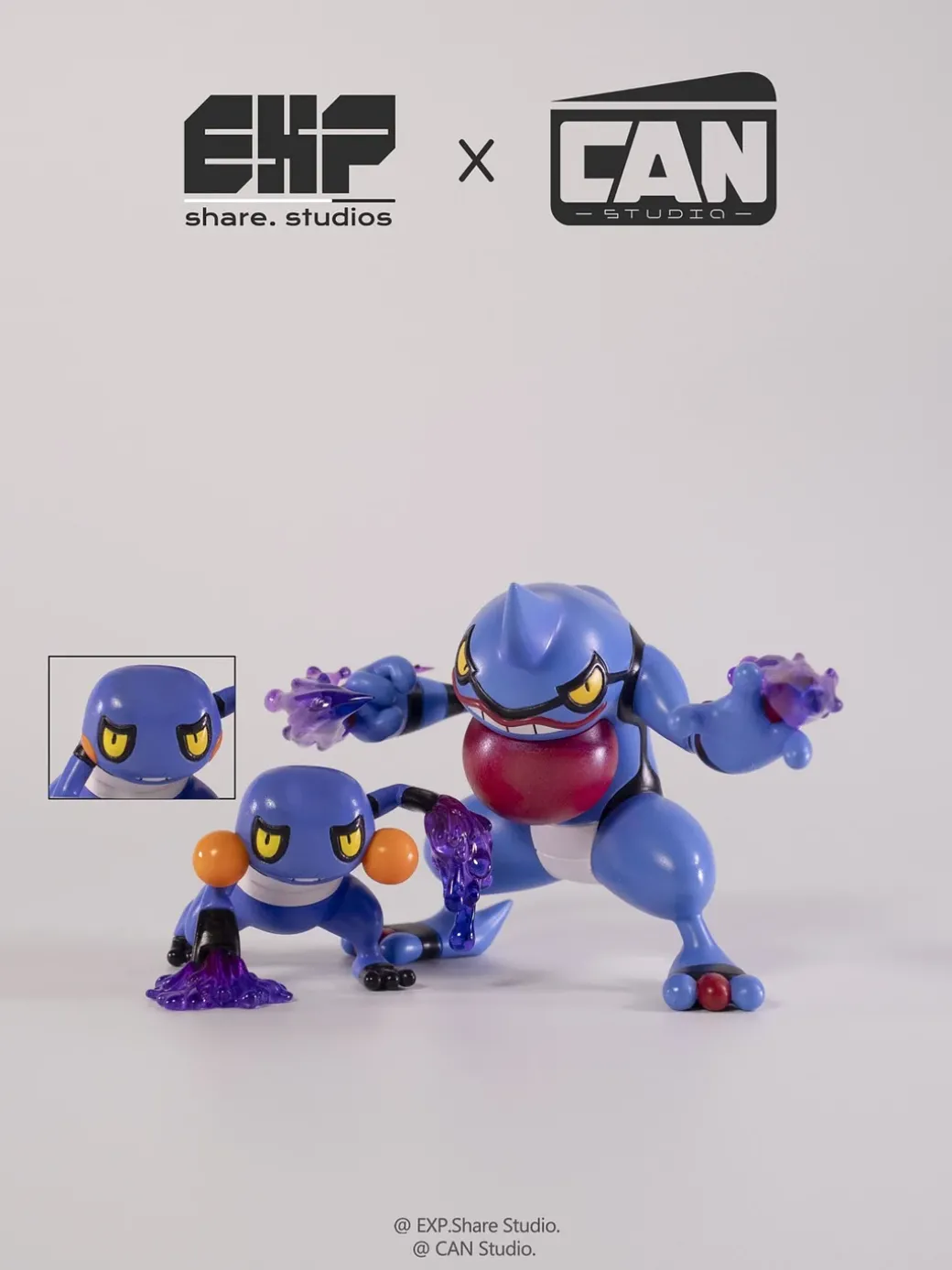 1/20 Scale World Zukan Evolution of Croagunk Set - Pokemon Resin Statue - EXP Share Studios