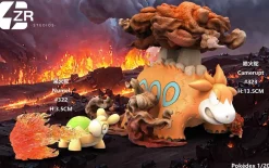 1/20 Scale World Zukan Evolution of Camerupt with LED - Pokemon Resin Statue - ZR Studios