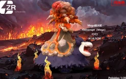 1/20 Scale World Zukan Evolution of Camerupt with LED - Pokemon Resin Statue - ZR Studios