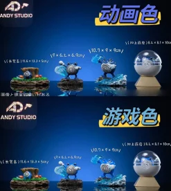1/20 Scale World Zukan Evolution of Poliwrath Set - Pokemon Resin Statue - Andy Studio